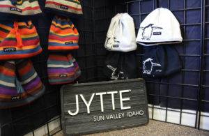 JYTTE hats sit inside a store.