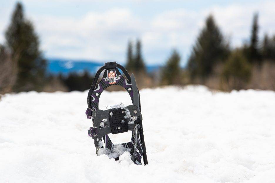 Karmik decal on a snowshoe