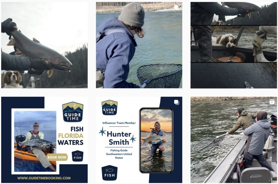 Screenshot of GuideTime's Instagram grid.