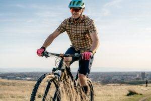 Man riding mountain bike