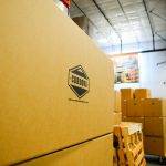 A Cordova box sits in a warehouse